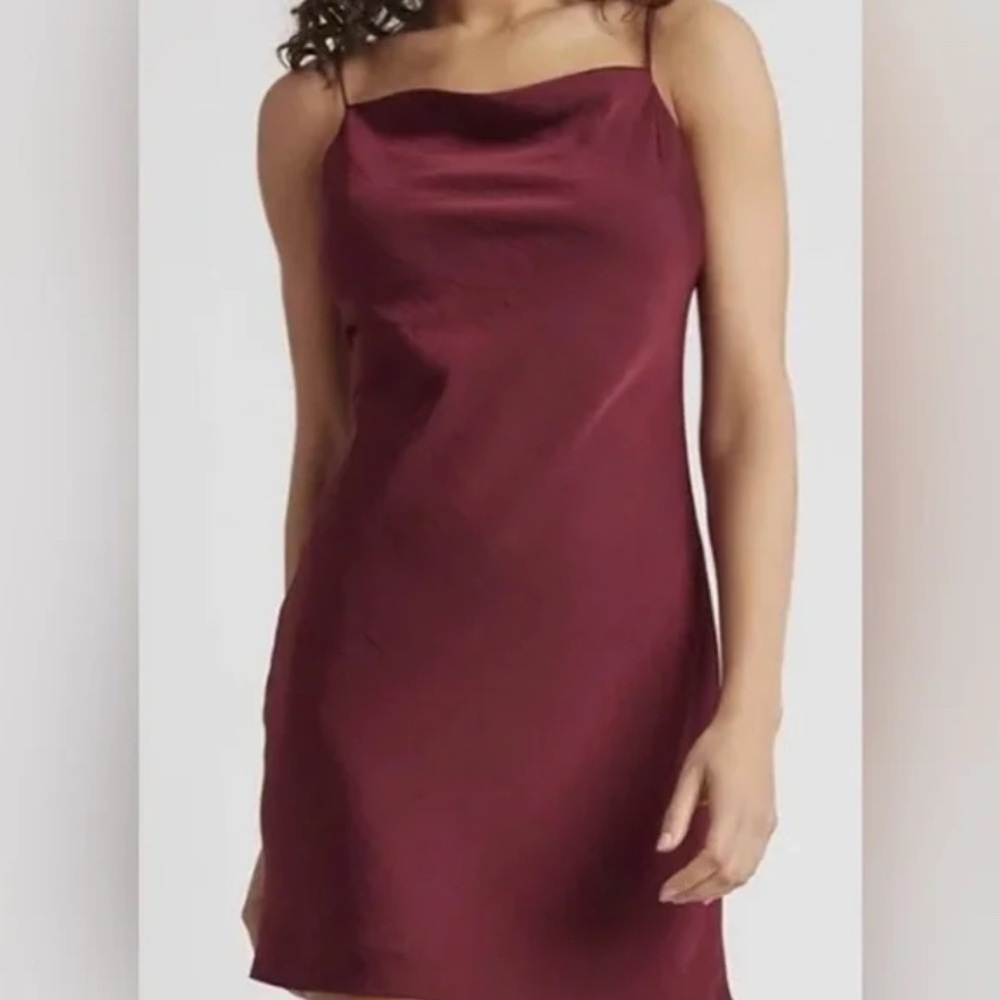 Plum Satin Slip Dress